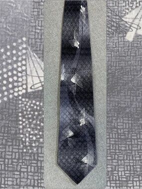 Silk Tie Gray Geometric Pattern 57" Emilio Ponti